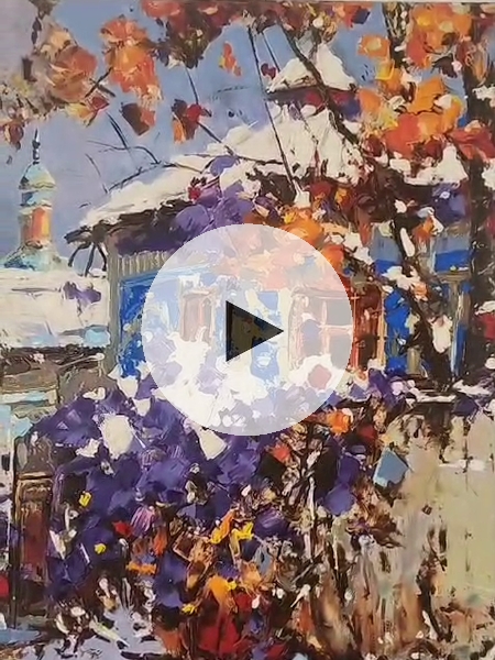 ArteDiAlina.com painting: Winter in the countryside
